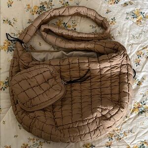Quilted Tan Shoulder Bag